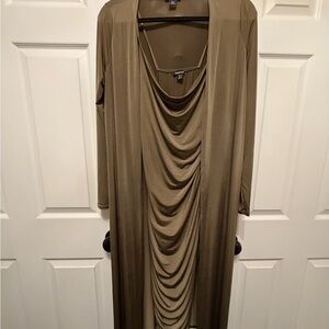 Boohoo Maternity  Olive Green Drape Dress with Duster